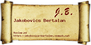 Jakobovics Bertalan névjegykártya